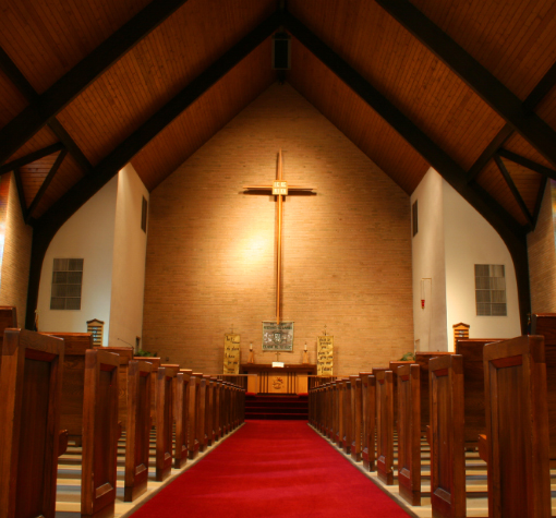 church-interior Interior of a church, facing the front
